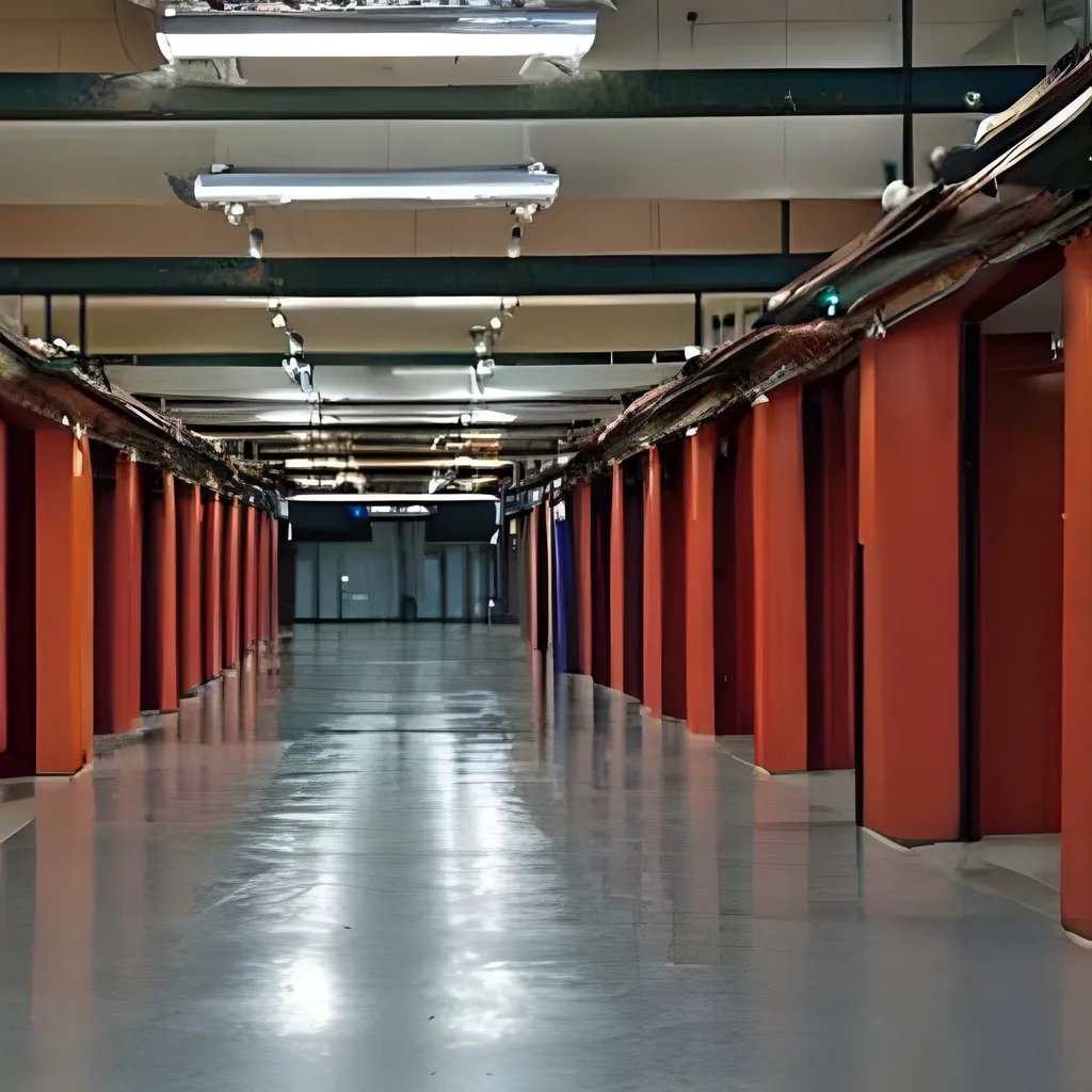 Prompt: Liminal Space, foto, good colormanagement, sensible colors, internal space, corridors, warehouses, sensless rooms