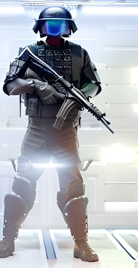 Prompt: Dark futuristic cop, tough cop, heavily armed, Concept art, armored, resiliant, strong, brutal, high quality, professional artwork, great cinematography, great proportions, realistic, uncropped, great color management, movie, good consistend design, in the center of the picture, high res 4k, centered