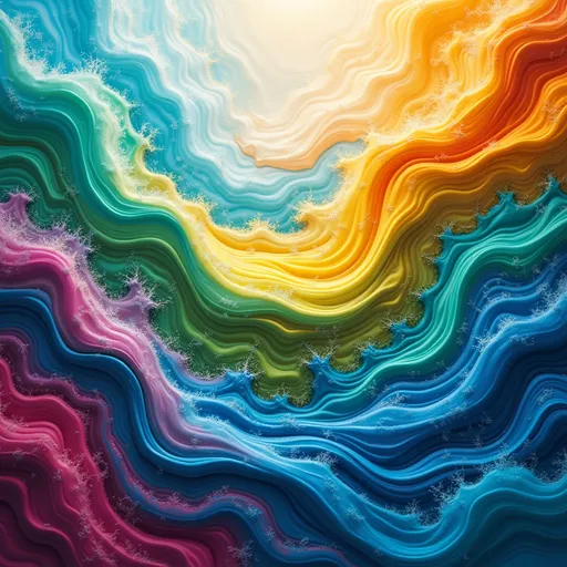 Prompt: (colorful waves), vibrant hues swirling in harmony, abstract design, lively patterns, fluid motion, bright colors including cobalt blue, emerald green, sunny yellow, magenta, 4K resolution, dynamic composition, artistic canvas template, captivating background that evokes a sense of energy and movement, ultra-detailed, visually appealing.