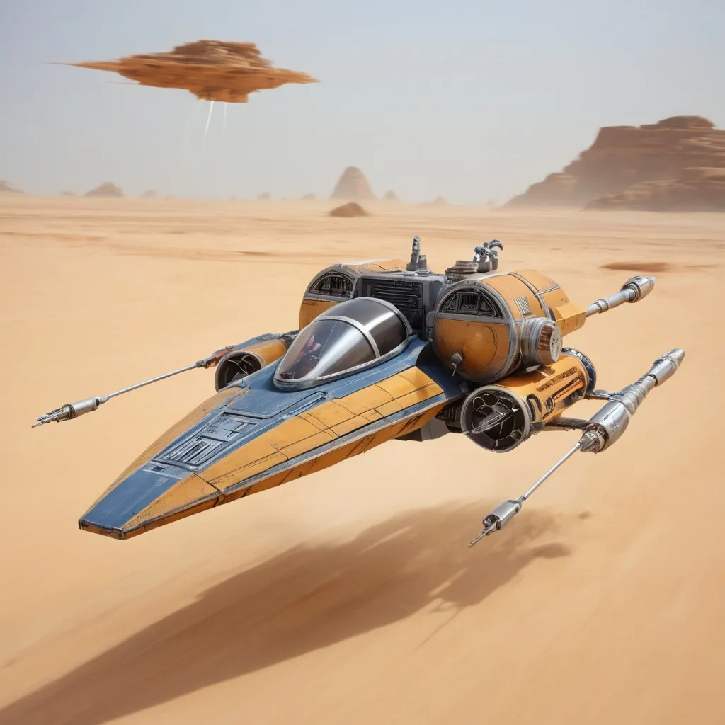 Prompt: High-speed Star Wars podracer 