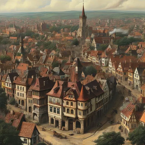 Prompt: Nosfetatu in 1800s German city