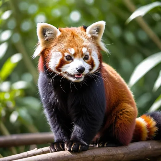 Prompt: red panda with cat hybrid













