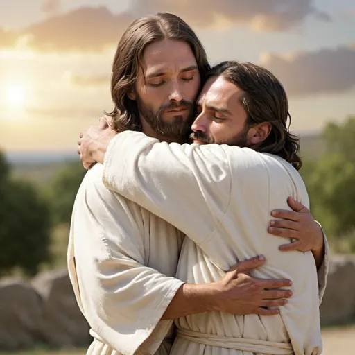 Prompt: jesus hug