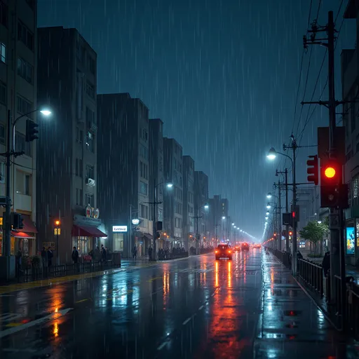 Prompt: 


Crea una imagen con las siguientes características: una noche en la ciudad de tokyo, no hay gente, esta lloviendo, las luces de los edificios brillan de manera realista, Calidad de imagen: UHD, Angulo de cámara: contrapicado, Posición de ángulo de cámara: bajo

