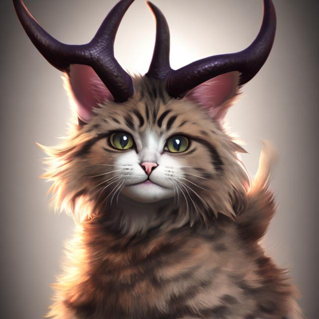 Prompt: cat with horns