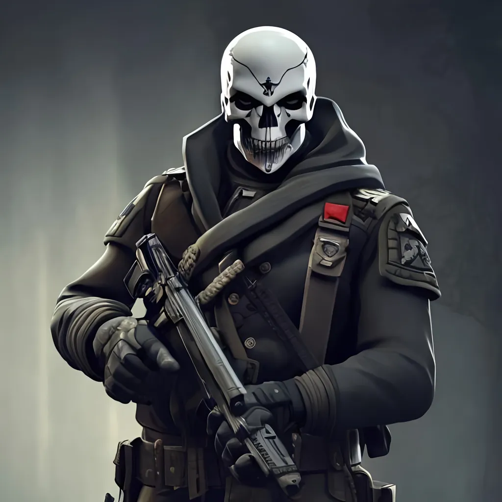 Prompt: soldier with skull face