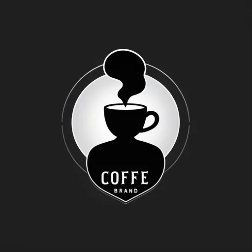 Prompt: Mysterious coffee brand logo, black and grey silhouettes, minimalistic design, detailed steam, high contrast, professional, sleek, minimalist, grayscale, highres, mysterious atmosphere, contrasty lighting, detailed character expression, enigmatic vibe