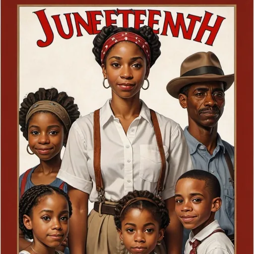 Prompt: Juneteenth poster in the style of Norman Rockwell
