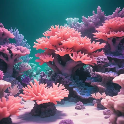 Prompt: vaporwave early cgi coral reef