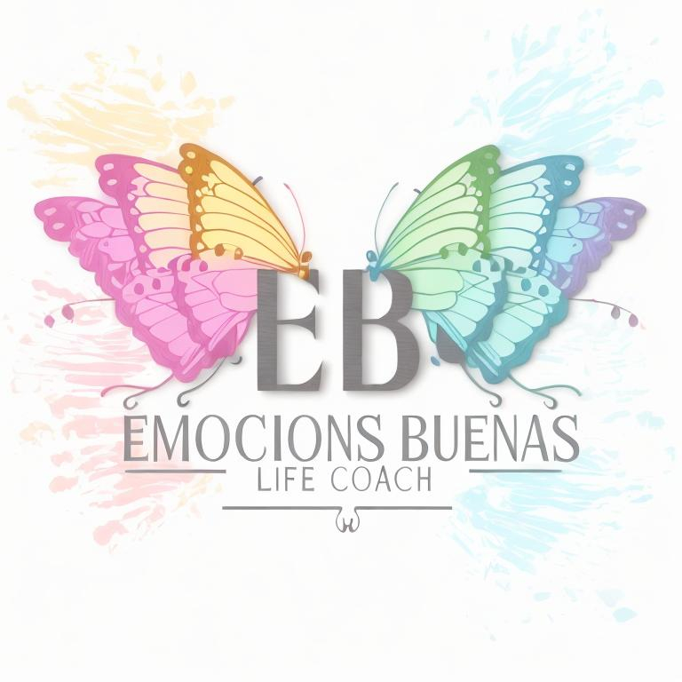 Prompt: un logo minimalista para mi negocio tanatologo life coach llamado "Emociones Buenas" y las iniciales "EB", con mariposas con sus alas coloridas de los siguentes colores:

Azul oscuro: Transmite seriedad y profesionalismo, y también se asocia con la sanación y la tranquilidad.Gris: A menudo se relaciona con el equilibrio y la neutralidad, ofreciendo un sentido de estabilidad.Blanco: Simboliza la paz, la pureza y la transición, así como el confort y la esperanza.Verde suave: Puede representar la sanación y la vida, así como el crecimiento personal y la renovación.Violeta o lila: Estos colores pueden simbolizar la espiritualidad, la reflexión y la dignidad
