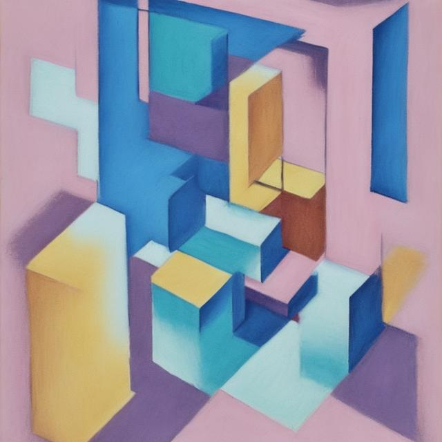 Prompt: cubism style painting of anxiety,
soft pastel colours, minimalist