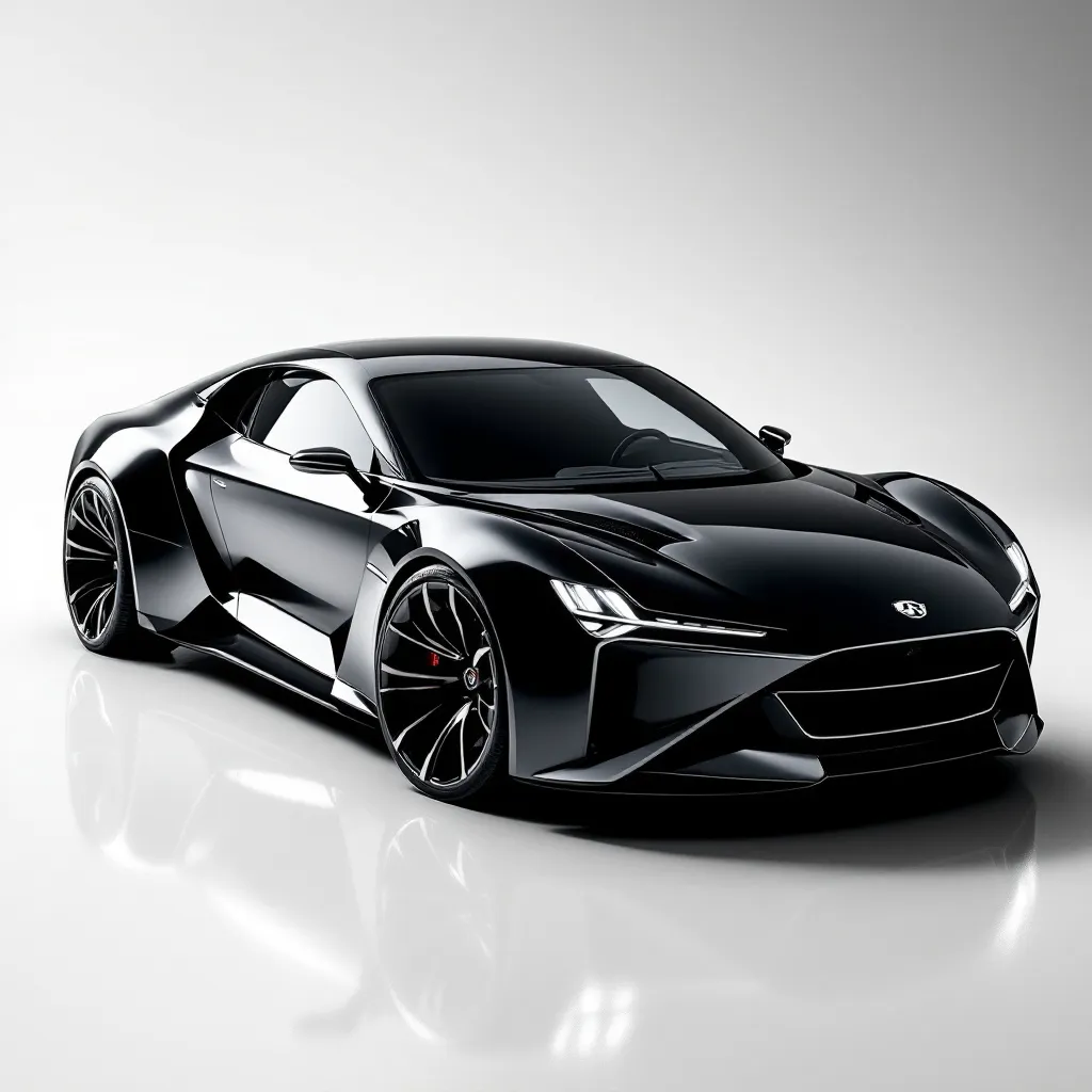 Prompt: car model, sleek design, grayscale tones, high contrast, modern aesthetics, dynamic angles, glossy finish, dramatic shadows, ultra-detailed, high quality, elegant composition, stylish showcase, automotive craftsmanship, minimalist backdrop, showcasing elegance and innovation.