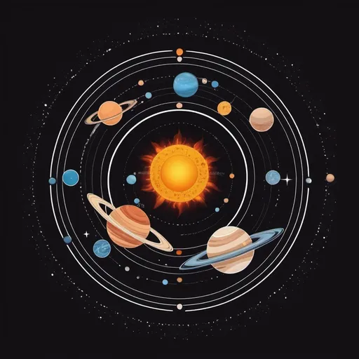 Prompt: Logo with solar system, astronomy and black hole themes