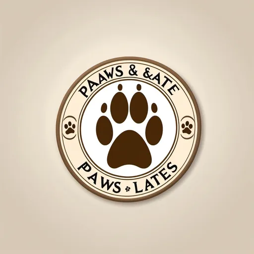 Prompt: A logo for my pet food brand name paws and plates, should look royal