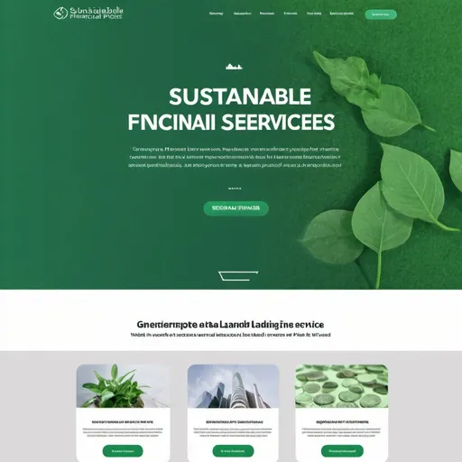 Prompt: Generated a landing page with the sustainable financial services