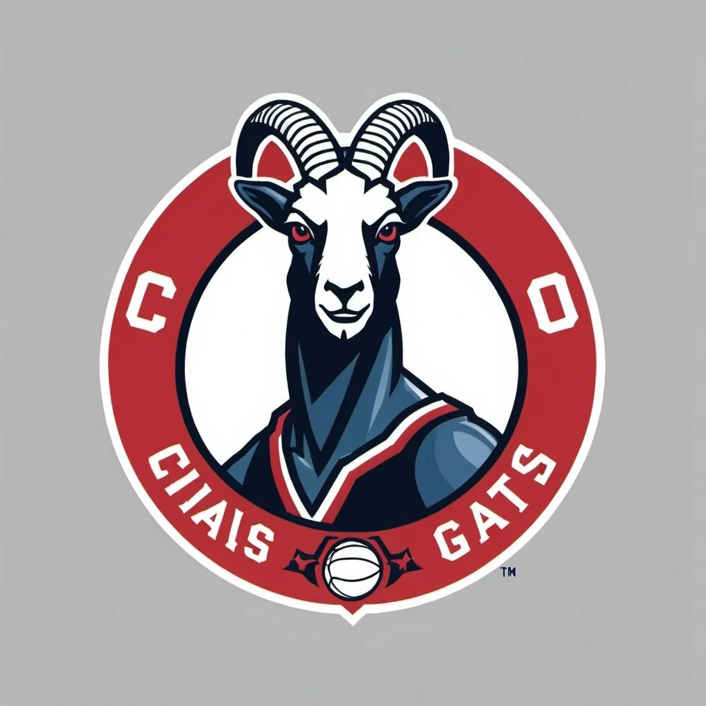 Prompt: Michael Jordan-based Basketball Logo for the Chicago Goats