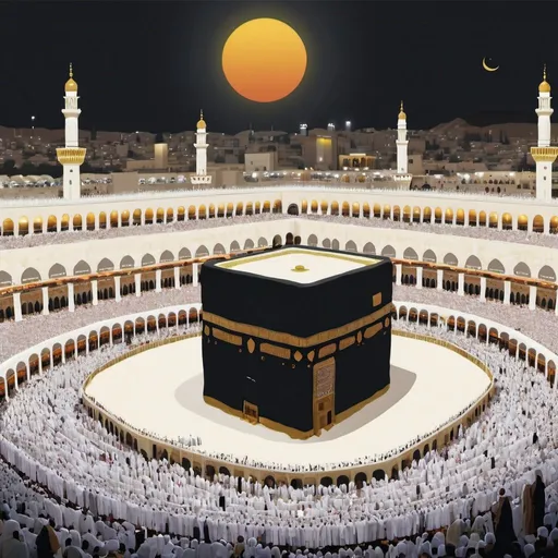 Prompt: vector painting of the Kaaba in Mecca