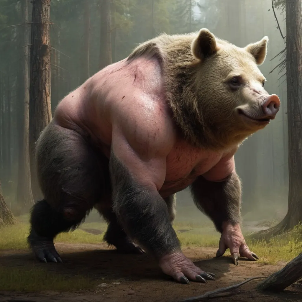 Man bear pig creature