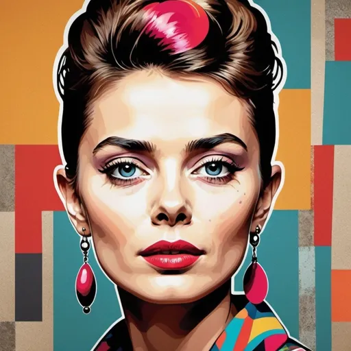 Prompt: Create a striking pop art-style portrait of a universally recognizable cultural icon, blending classic and contemporary elements:

Subject: Choose a timeless figure (e.g., Audrey Hepburn, David Bowie, Frida Kahlo) known for their distinctive look and cultural impact.
Composition: Close-up portrait, slightly off-center, with the subject gazing directly at the viewer. Include shoulders to allow for creative background elements.
Color Palette: Use vibrant, contrasting colors typical of pop art. Employ a split-complementary color scheme for maximum visual impact. Incorporate unexpected color choices for skin tones and features.
Technique:

Utilize bold, black outlines to define features
Apply flat areas of bright color
Incorporate halftone dot patterns in select areas for depth and texture
Add subtle gradients to create dimension without losing the pop art feel


Background: Divide into asymmetrical geometric shapes filled with patterns relevant to the icon's era or achievements. Include at least one element of contemporary pop culture to create a time-bridging effect.
Details:

Exaggerate one key facial feature (e.g., eyes, lips) for dramatic effect
Include symbolic elements or motifs associated with the icon, subtly integrated into the portrait
Add text in a classic pop art style, featuring a famous quote or the icon's name


Style Fusion: While primarily pop art, incorporate subtle elements from street art or digital glitch art for a modern twist.
Texture: Apply a slight paper texture overlay to give a vintage print feel.

Execution: Aim for a balance between recognizability and artistic interpretation. The final image should be visually arresting, instantly recognizable, yet offer new details upon closer inspection. It should feel both nostalgic and contemporary, suitable for various applications 
