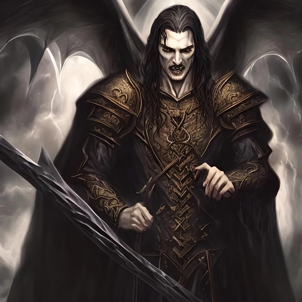 Prompt: Legendary king of vampires stefin the original vampire killer of supernatural beings and mortals alike