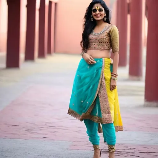 Prompt: create a modern outfit for an indian woman 
