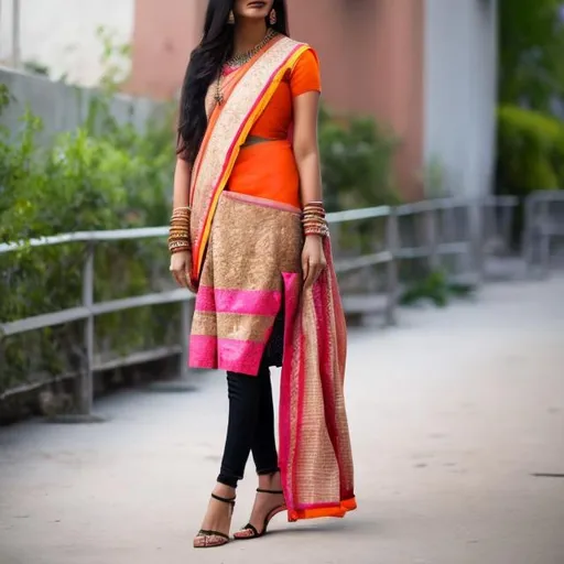 Prompt: create a modern outfit for an indian woman 
