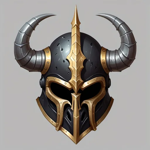 Prompt: can you make 30x30 pixel fantasy item images - let's say a helmet with horns for a evil blackguard paladin? 