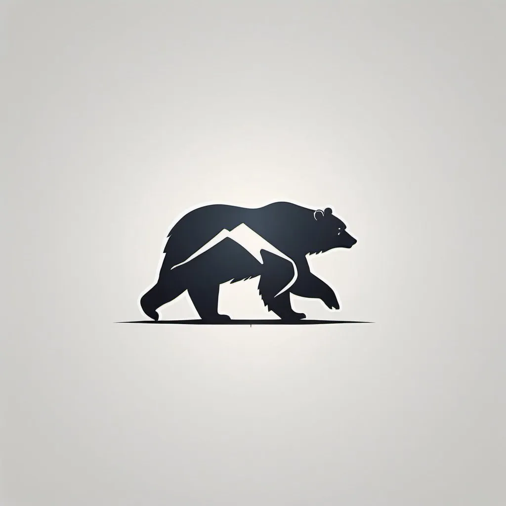 Prompt: logo, minimalist, walking bear