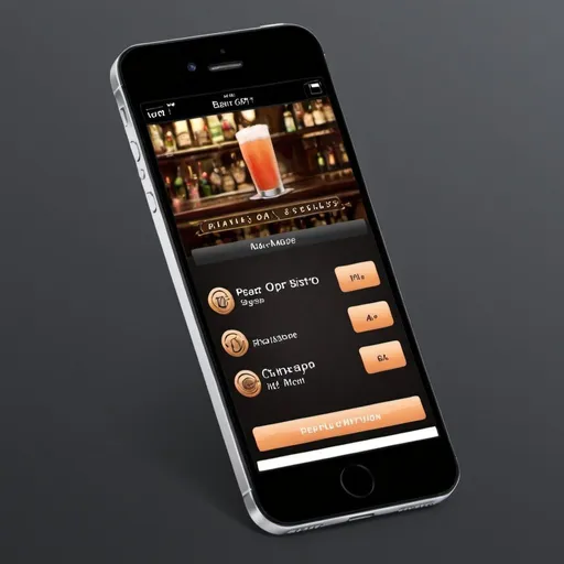 Prompt: ui design for Bar Bistro application , mobile app, iphone, ios, Apple Design Award, screenshot, single screen, high resolution, dribbble