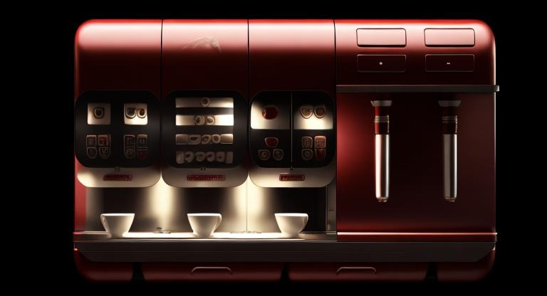 Prompt: My coffee machine variations, 3D render, cartoon realistic, ambient lightning