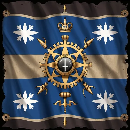 Prompt: Dark steampunk state flag for quebec