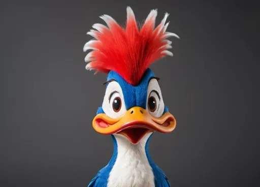 Prompt: woody woodpecker with mustaches