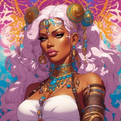 Prompt: <mymodel>Detailed image of the mythical being Ahmahana, vibrant and mystical, digitally painted, ethereal glow, intricate tribal markings, piercing eyes, flowing ethereal robes, otherworldly aura, high quality, mystical, vibrant colors, detailed, digital painting, mythical, tribal markings, piercing eyes, flowing robes, ethereal, atmospheric lighting