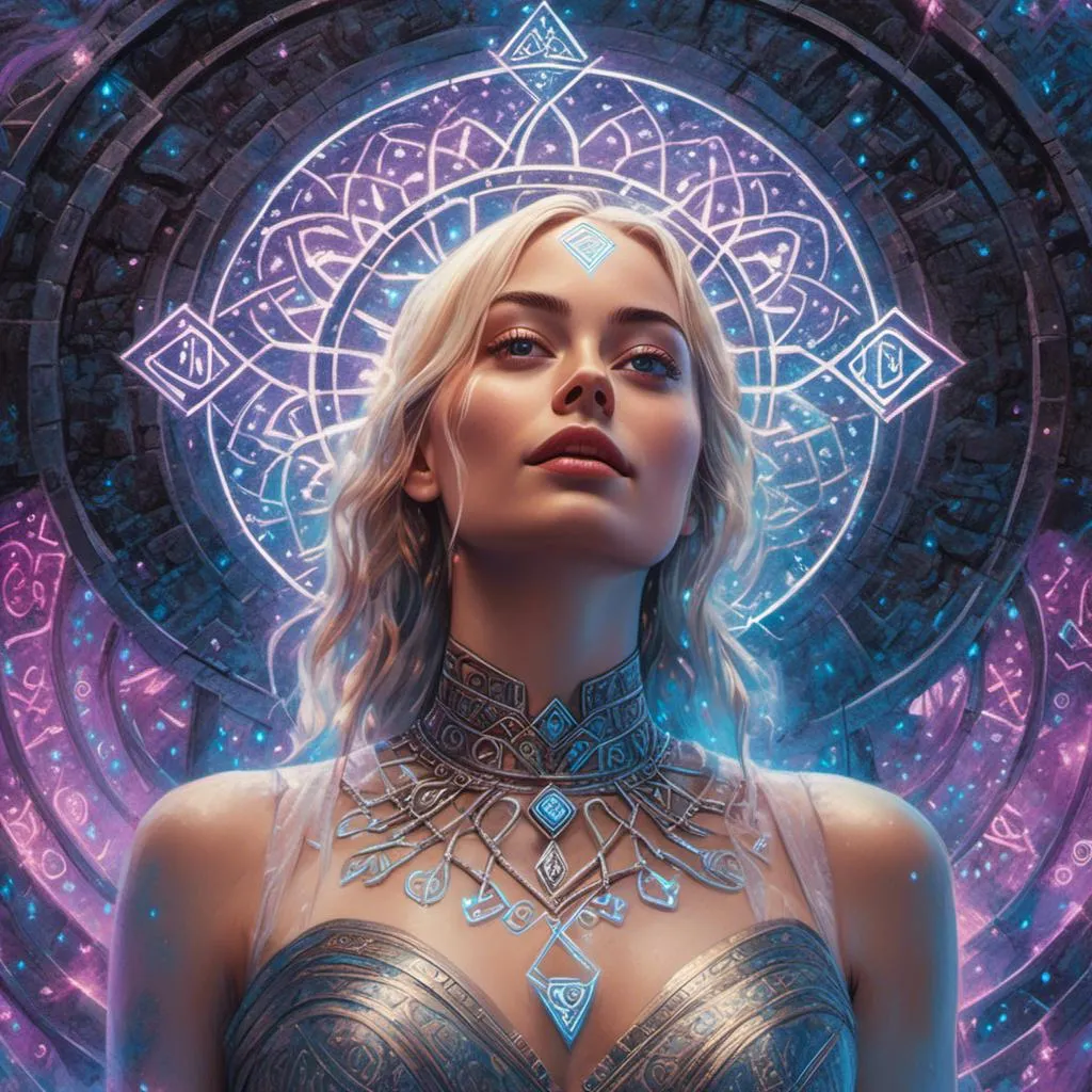 Prompt: Portrait of Margot Robbie in <mymodel> style, ethereal being, super powers, levitating, open arms, halo over head, intricate design, benevolence, good power, master piece, highly-detailed, ethereal, levitation, open arms, benevolent, intricate details, super powers, halo, high quality, masterpiece, <mymodel>, detailed, powerful, ethereal being