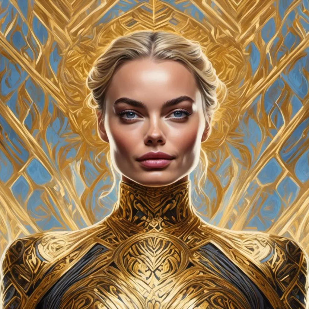 Prompt: drawn portrait of Margot Robbie in <mymodel> style, full body, ethereal being, super powers, levitating, halo over head, intricate design, benevolence, good power, master piece, highly-detailed, ethereal, levitation, benevolent, intricate details, super powers, halo, high quality, masterpiece, detailed, powerful, ethereal being