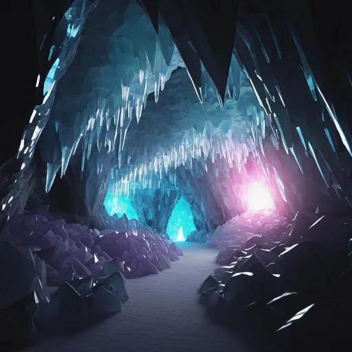 Prompt: Glowing Crystal cave