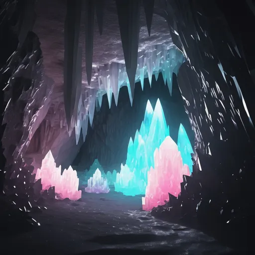Prompt: Glowing Crystal cave