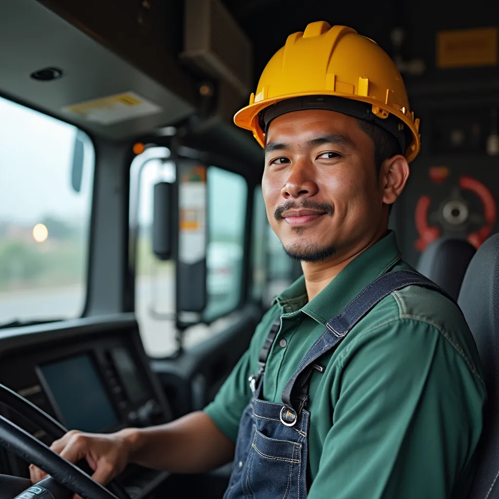 Prompt: philippines worker in trucking industry
