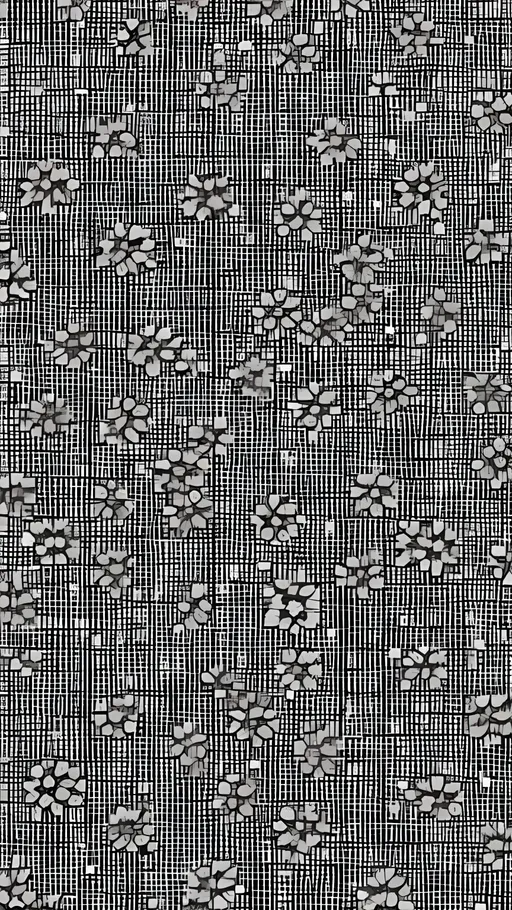 Prompt: Create a manga style black and white sashiko pattern made of tile 