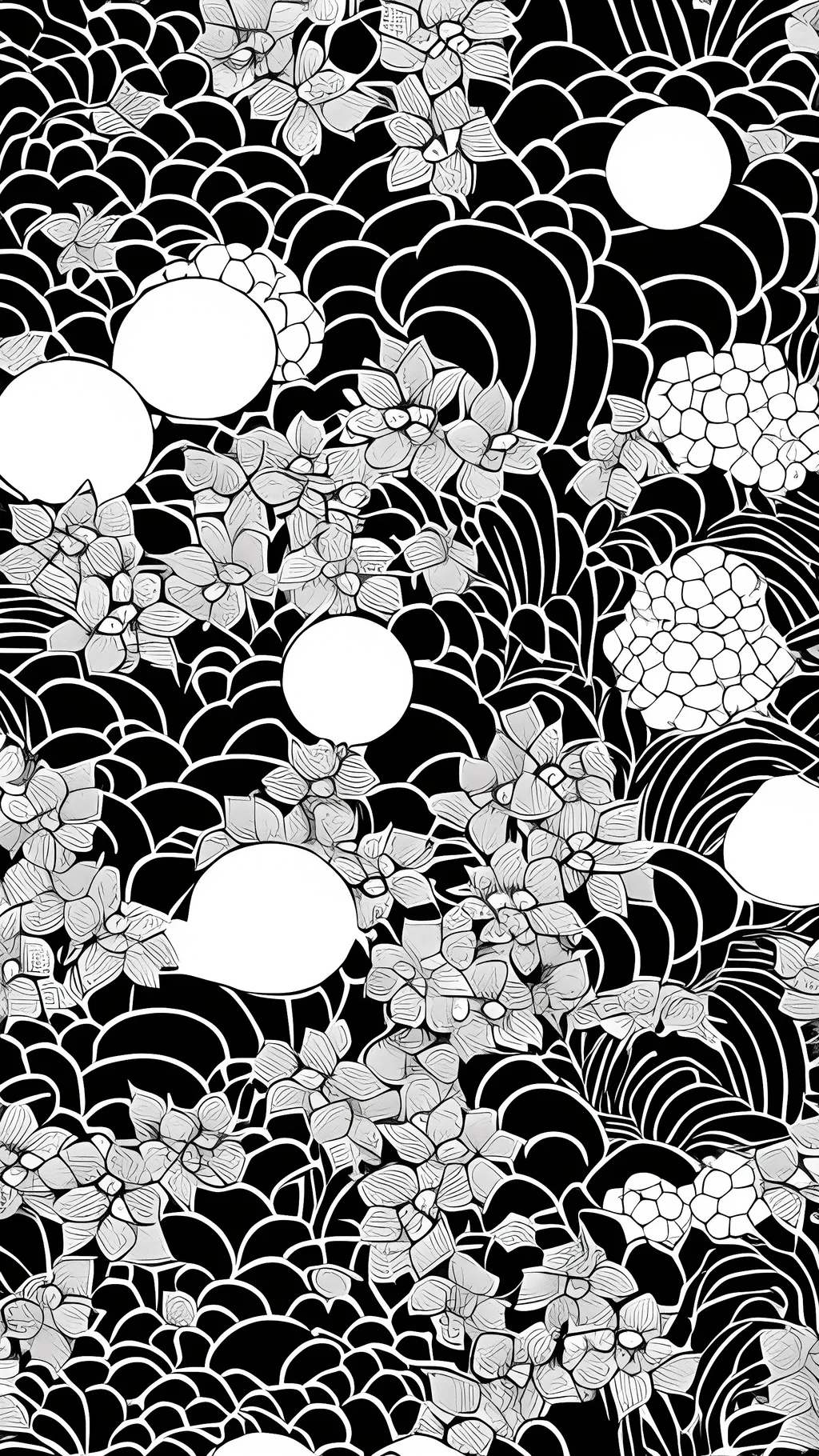 Prompt: Create a manga style black and white image of Asanoha pattern