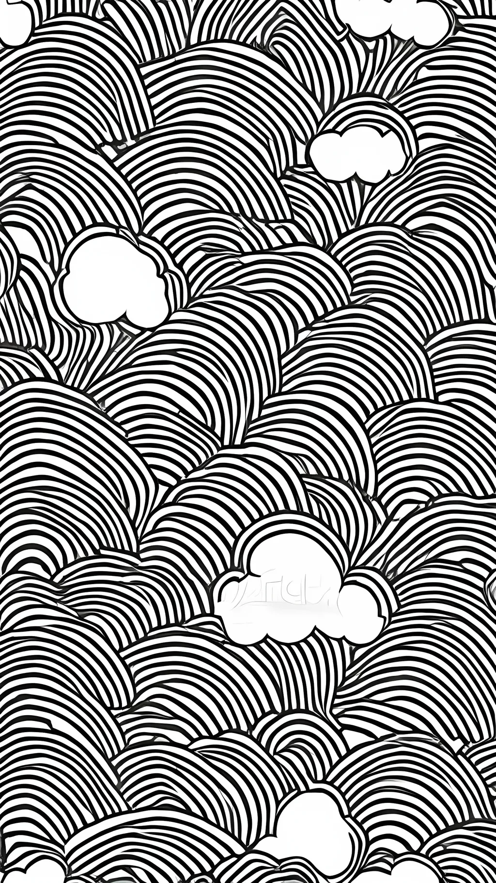 Prompt: Create a manga style black and white image of a lined geometric cloud Asanoha pattern