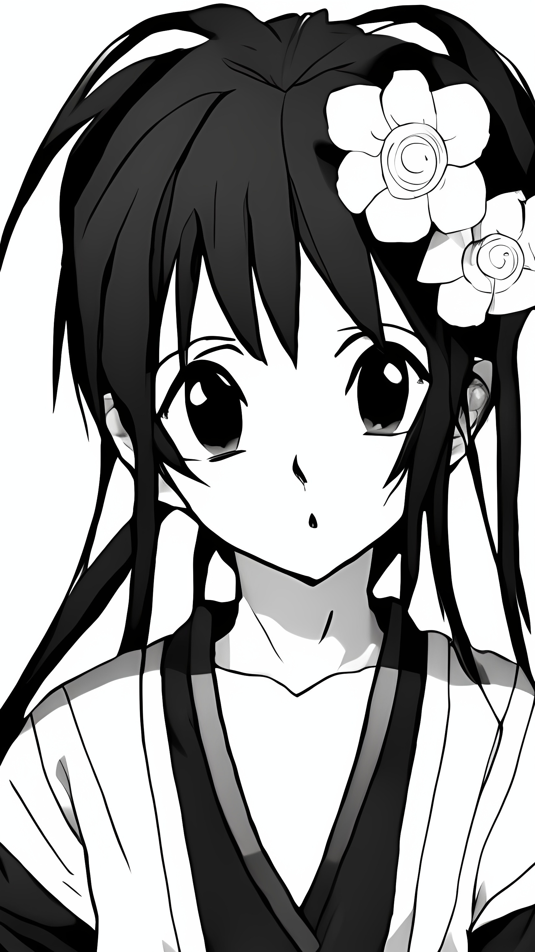 Create a manga style black and white image of my fugi