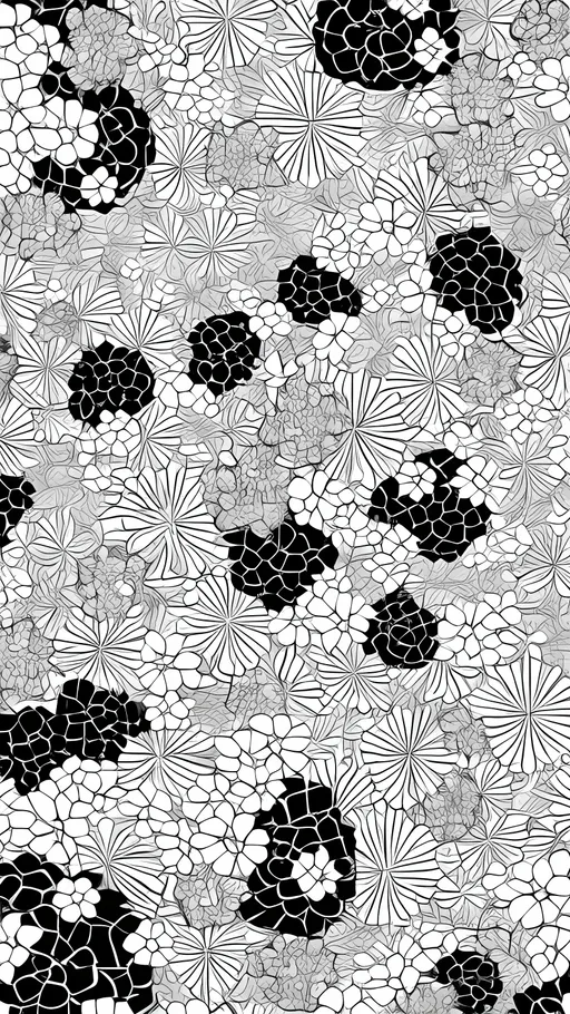 Prompt: Create a manga style black and white image of Asanoha pattern