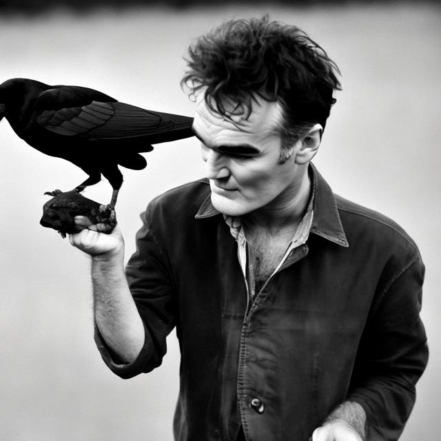 Prompt: Morrissey and a crow