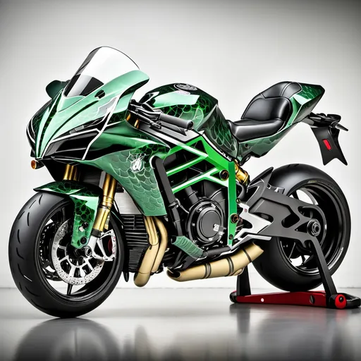 Prompt: Dragon ninja h2r bike