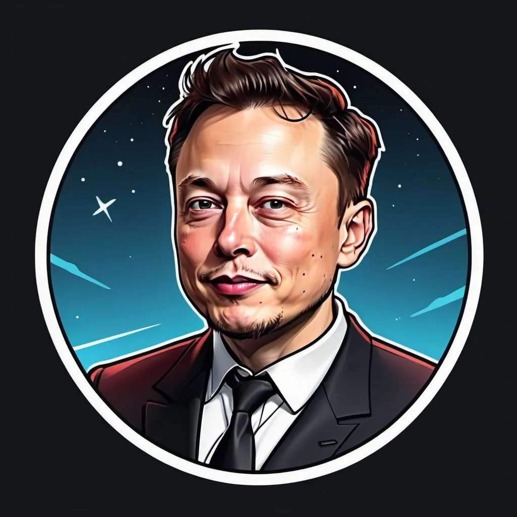 Prompt: Elon Musk cartoon style logo