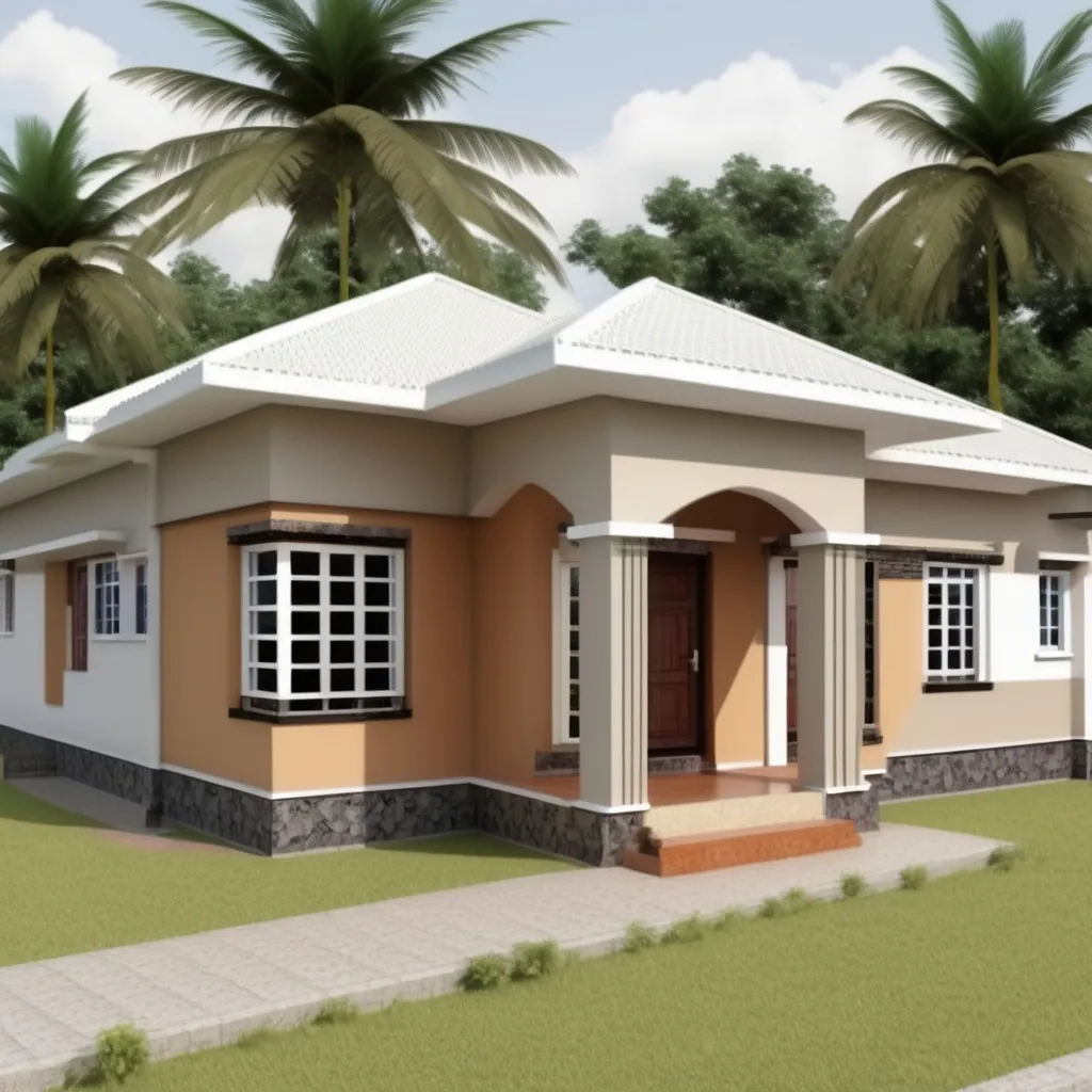 Prompt: a 3 bedroomed  house plan (bungalow)