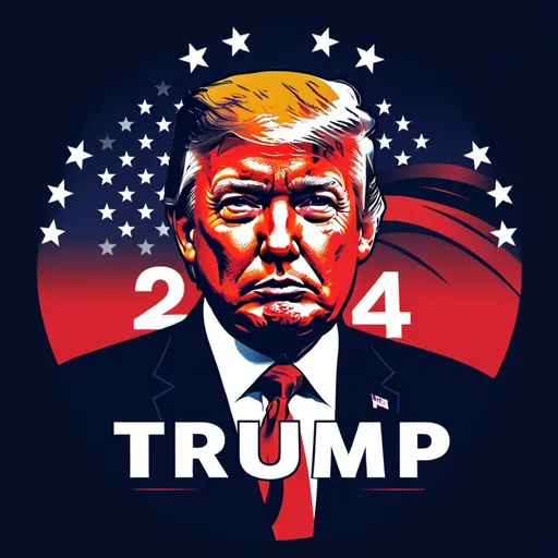 Prompt: Trump 2024 campaign logo for tshirt