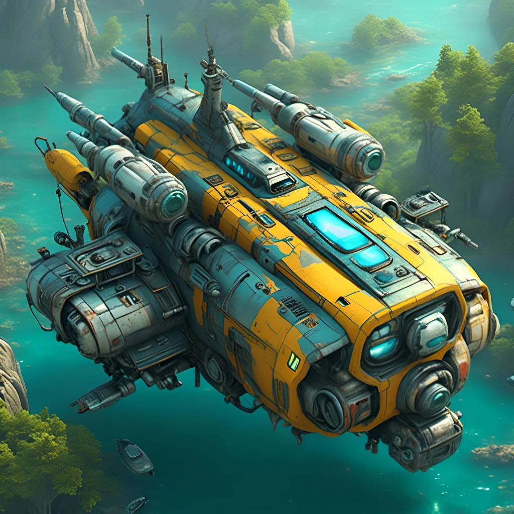 Prompt: <mymodel>futuristic submarine