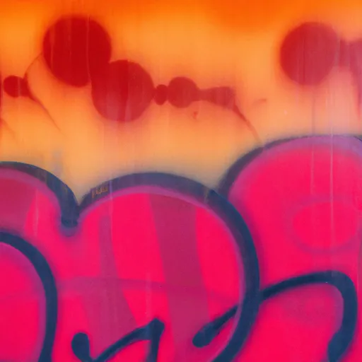 Prompt: Graffiti, spray-painted gradient, in orange and pink